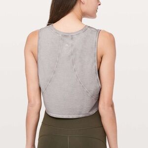 Lululemon crop grey tank *washed/fade